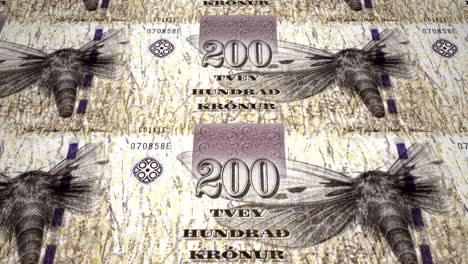 페로 제도의 200 페로 크로나 지폐, 현금, 루프