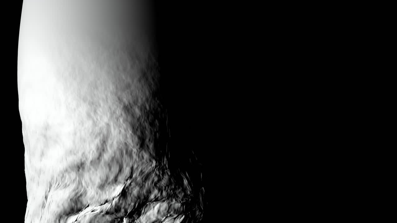 Un liquido denso, liscio e lattiginoso si versa lentamente su uno sfondo monotono