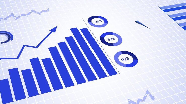 Animation of graphs, statistics and financial data processing