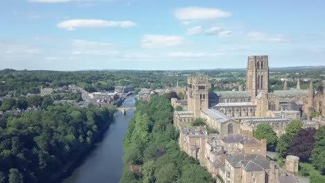 aerial view of durham cathedral in north east england