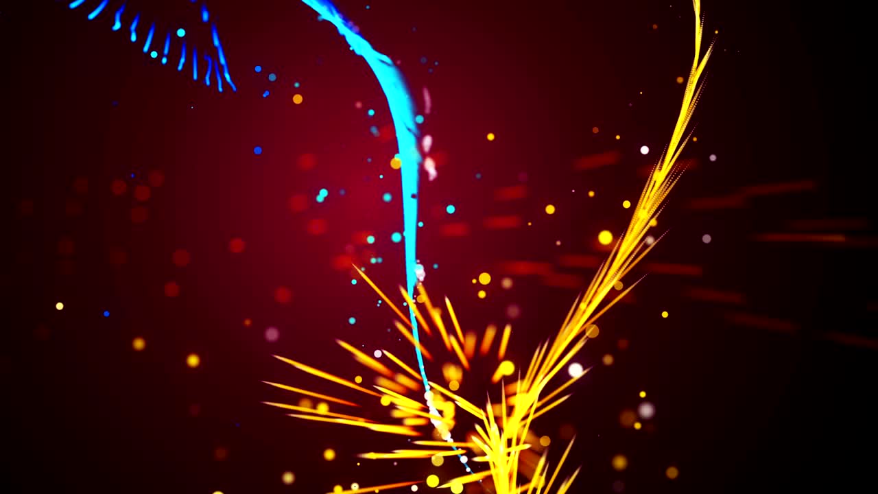 las partículas de fuegos artificiales danzantes rayas de luz movimiento en bucle 4k