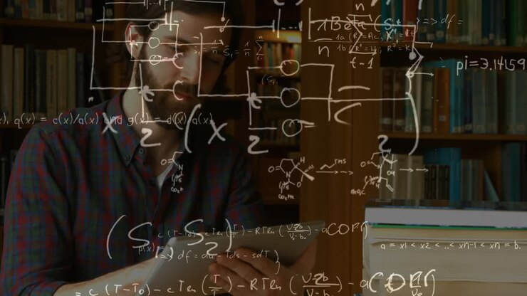Man calculating mathematics