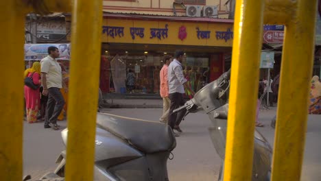 tracking along busy indian street