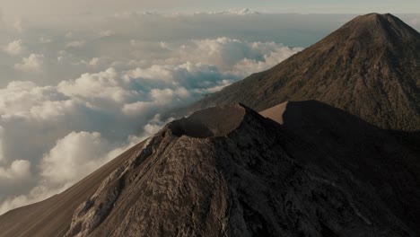 Aerial-view-of-Fuego-volcano-crater-and-Acatenango-volcano-located-in-Guatemala