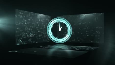 animation of clock moving fast with clock on black background