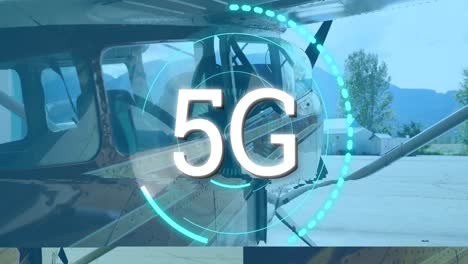 Video-of-digital-interface-and-5g-text-over-plane