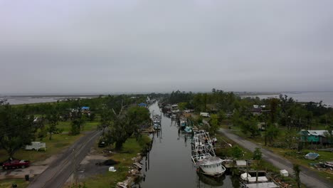 aerial view of pointe aux chêne post hurricane ida