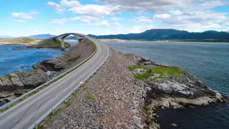 atlantic ocean road aerial footage norway