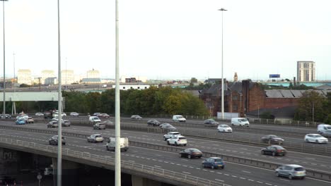 following vehicles driving highway m8 in glasgow