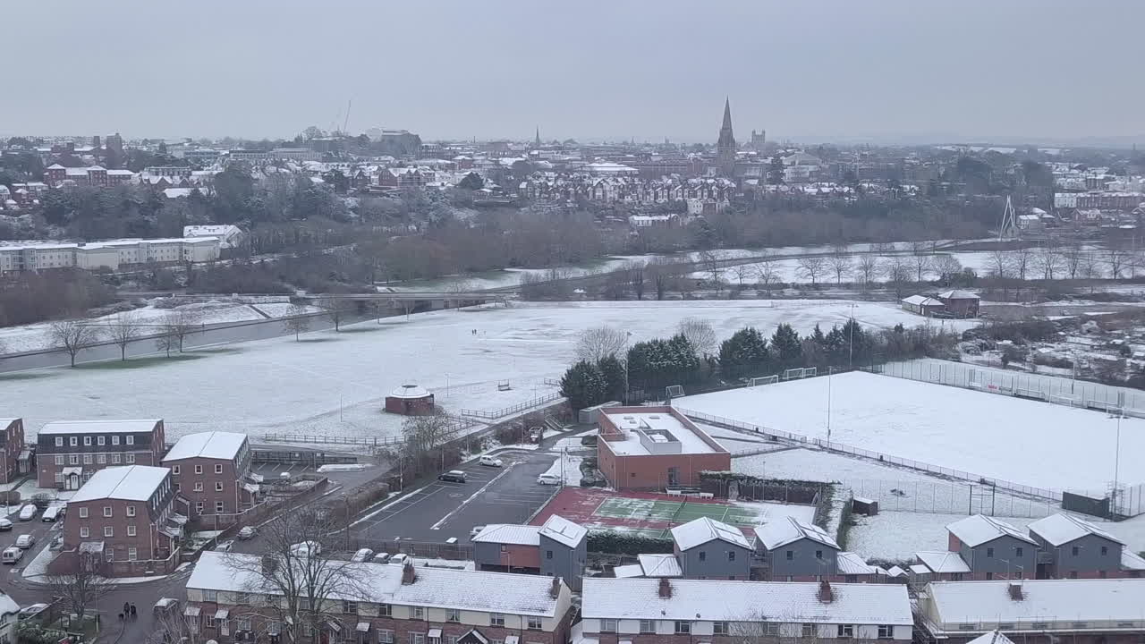 눈 인 도시 풍경