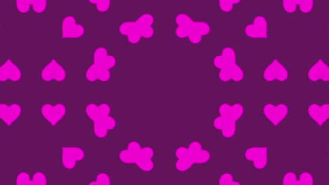 patrón de corazón rosa abstracto sobre un fondo púrpura