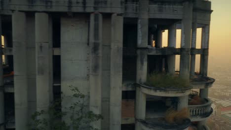 Sun Shining Through Unfinished Skyscraper