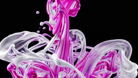 abstract video of pink and white paint swirling underwater