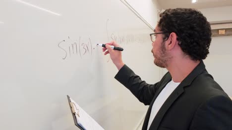university professor teaching a math class