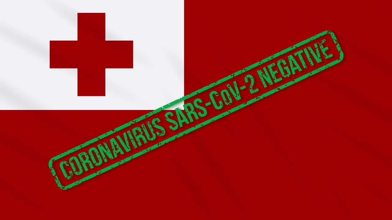 코로나바이러스로부터의 자유의 초록색 스프가 달린 발을 흔들고 있는 톤가 루프