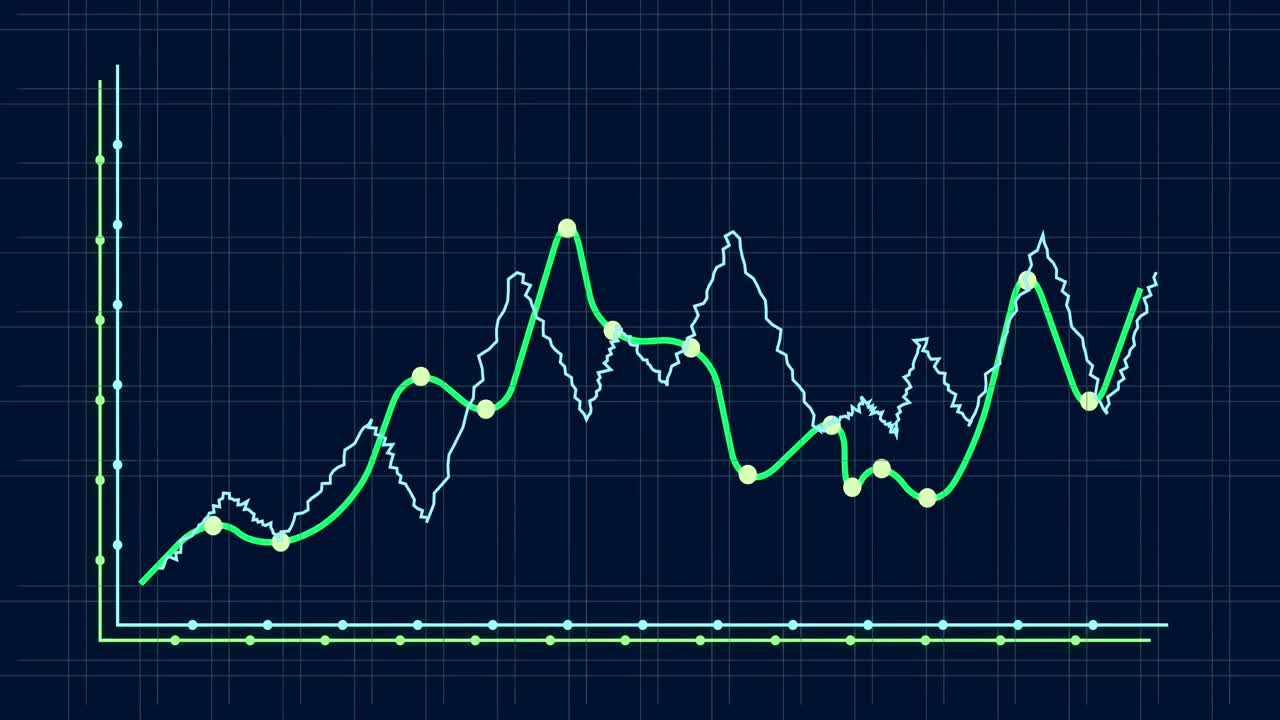animación del procesamiento de datos financieros sobre un fondo negro