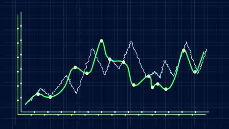 animación del procesamiento de datos financieros sobre un fondo negro
