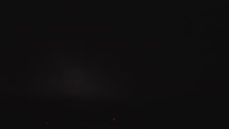 distant lightning strikes in the night sky