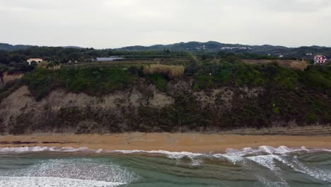 Stunning-aerial-drone-flight-slider-fly-sideways-from-right-to-left-drone-shot-on-cliff-coastline