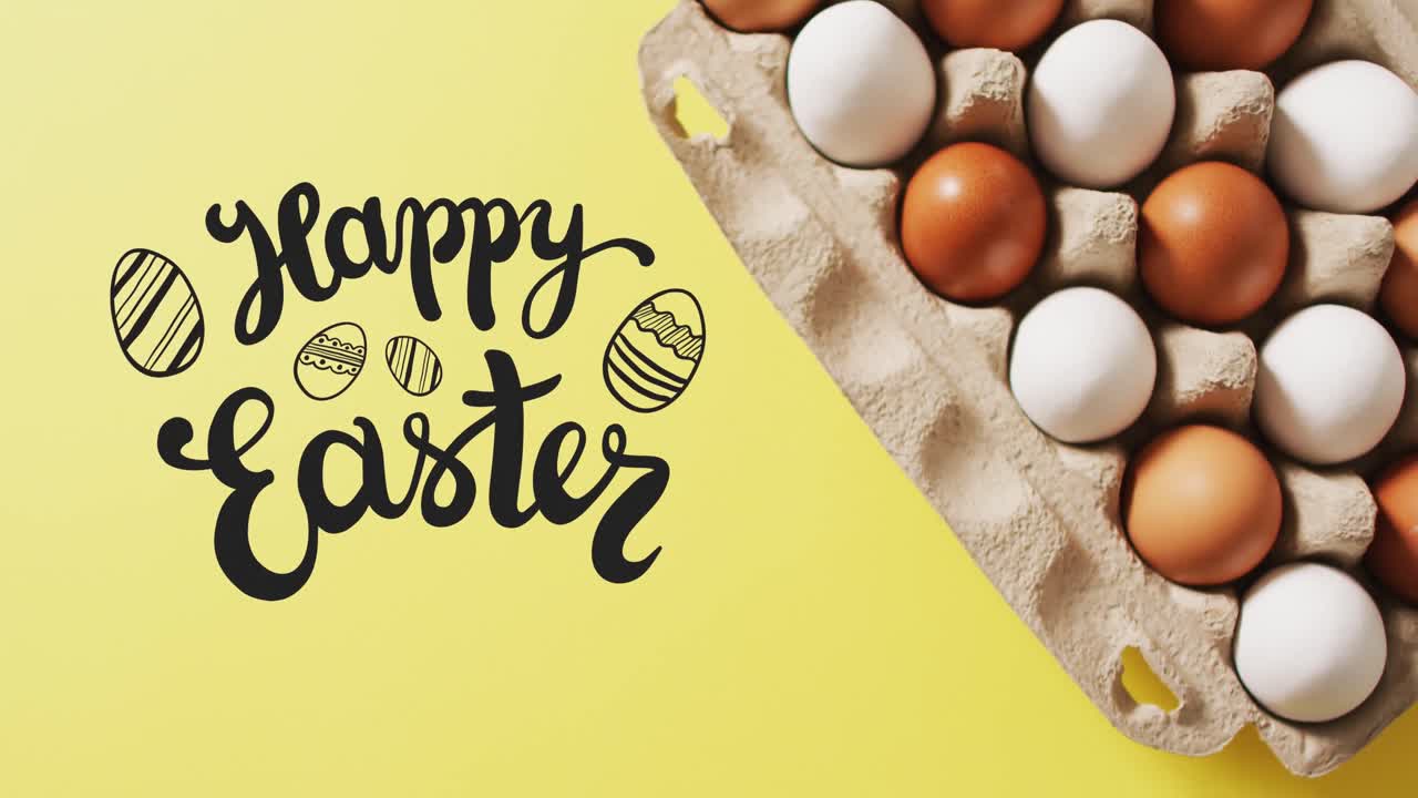 Animazione di uova di Pasqua e testo 'Buona Pasqua'
