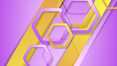 pink and yellow geometric video animation with hexagons