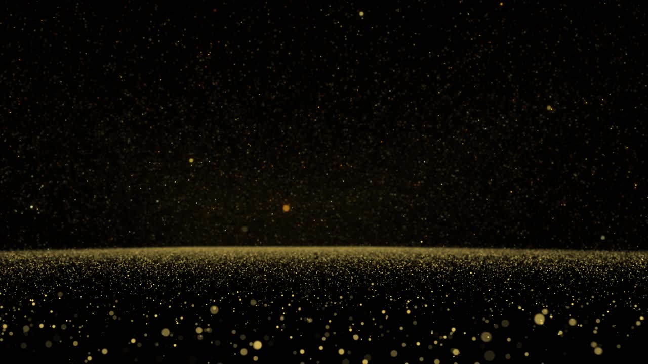 Magic performance floor rising particles bright flowing luxury golden ...