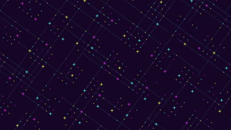 vibrant colored dot pattern on black background geometric grid design