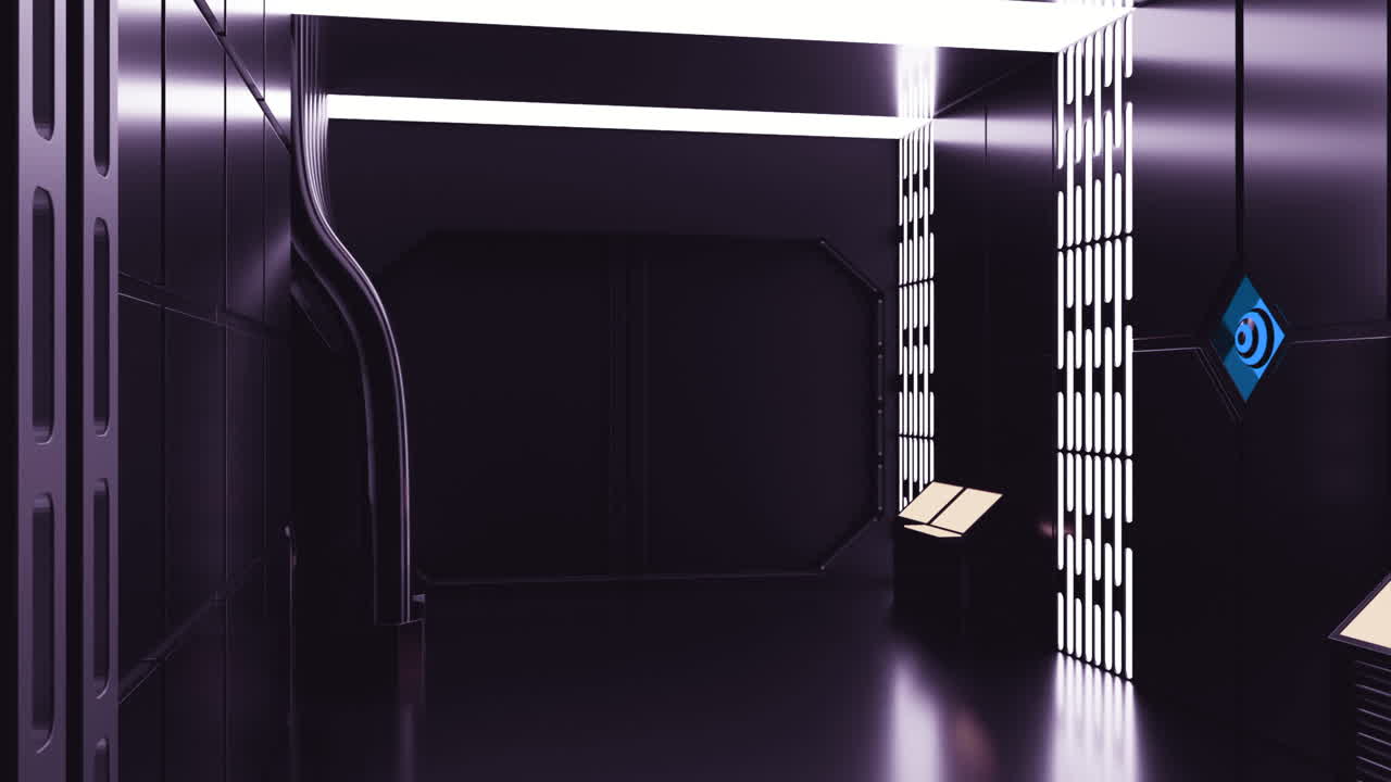 어두운 미래 우주선 복도