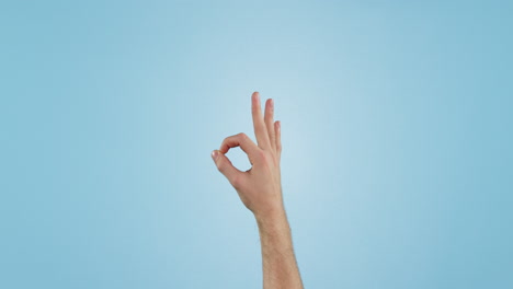 hand, ok sign and emoji with feedback