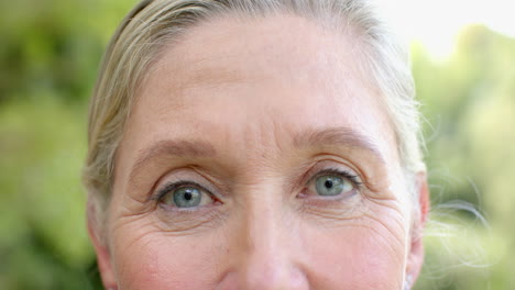 close-up of a senior caucasian woman's eyes