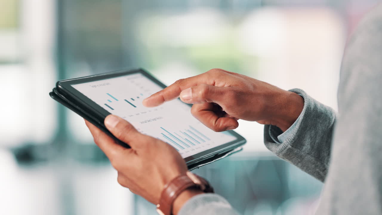 Business data on tablet