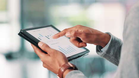 business data on tablet