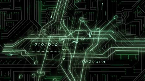 Animation-of-data-processing-over-computer-circuit-board