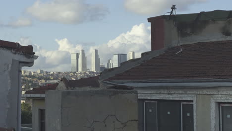 high-angle overview of istanbul rooftops, scenic cityscape blending historic and modern elements of the city