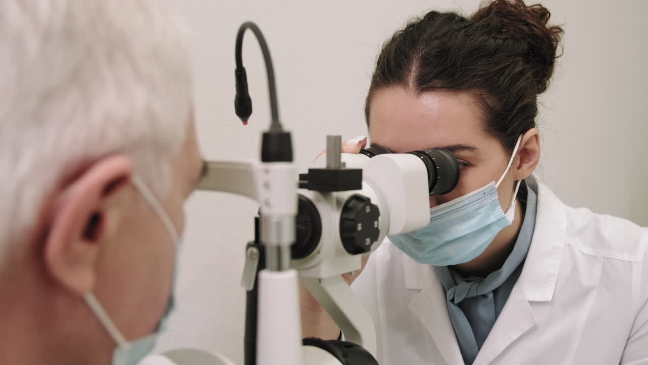 Senior Man At Oculist Appointment