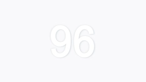 white countdown one minute animation from 100 to 0 seconds. modern flat design with animation on white background. 4k.