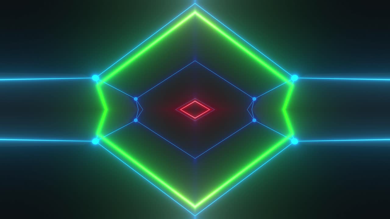 추상적인 네온 기하학 터널