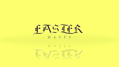 elegance and fashion happy easter text on yellow gradient