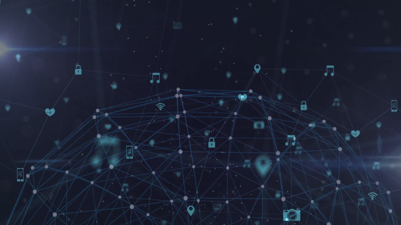 Animation of globe of network of connections