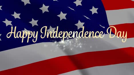 happy independence day greeting and flag