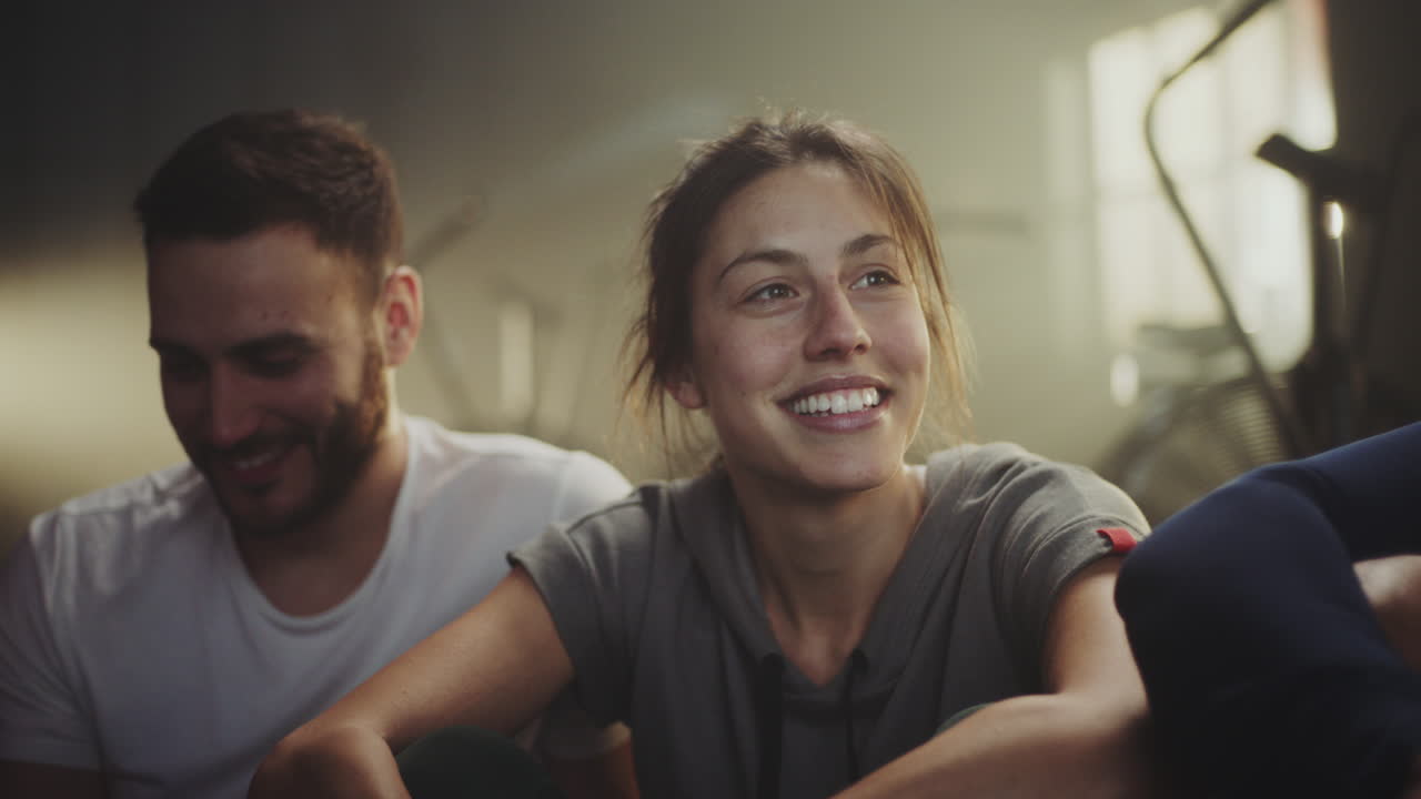 Friends Relaxing in a Gym