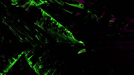 fractal 3d dinámico en tonos verdes y negros brillantes