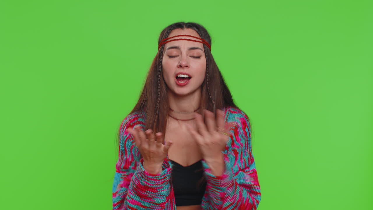 Sad Woman in Colorful Outfit