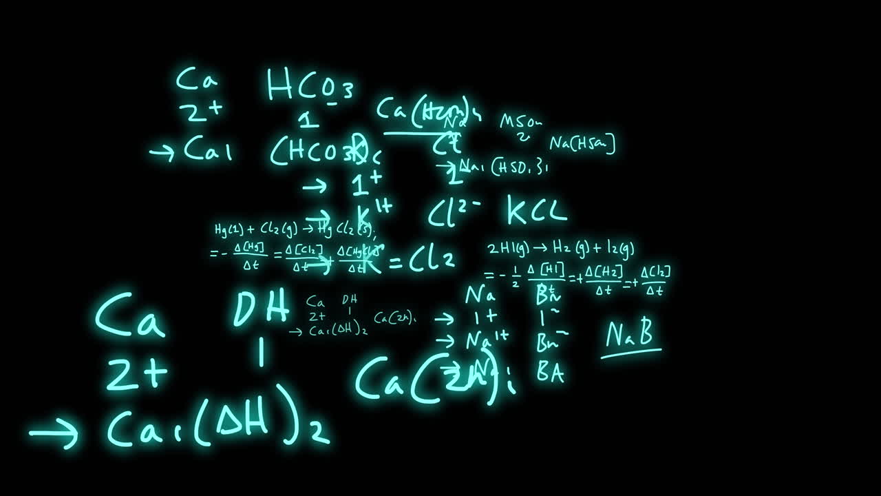 검은 바탕 위의 과학 데이터 처리의 애니메이션