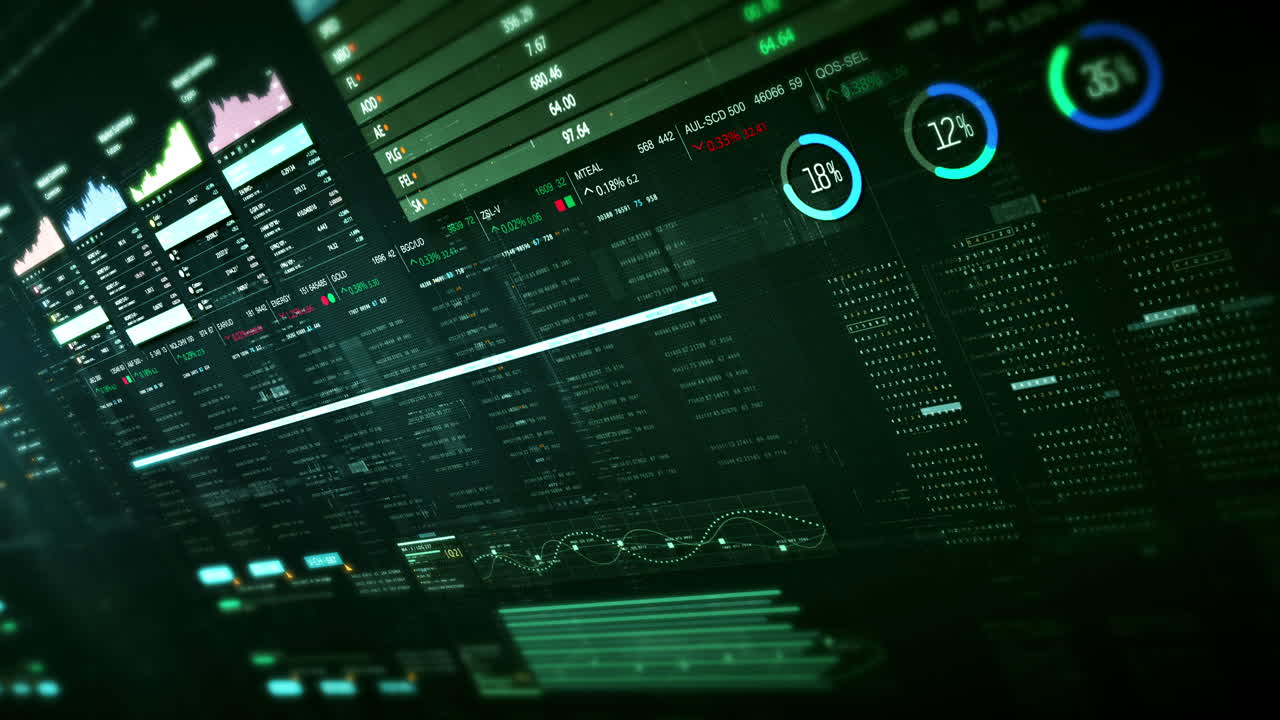Dynamic data visuals for business info graphics, animated charts, and data-driven insights for a business meeting mock-up. Explore the world of trading, stock exchanges, and crypto