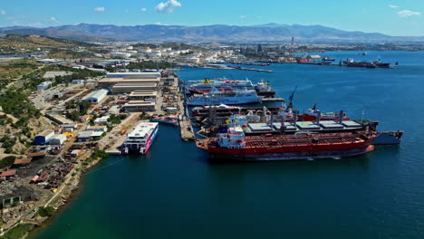 aerial view of hellenic petroleum industrial site known for its oil refining and petrochemical production
