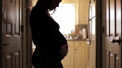 pregnant woman in a kitchen