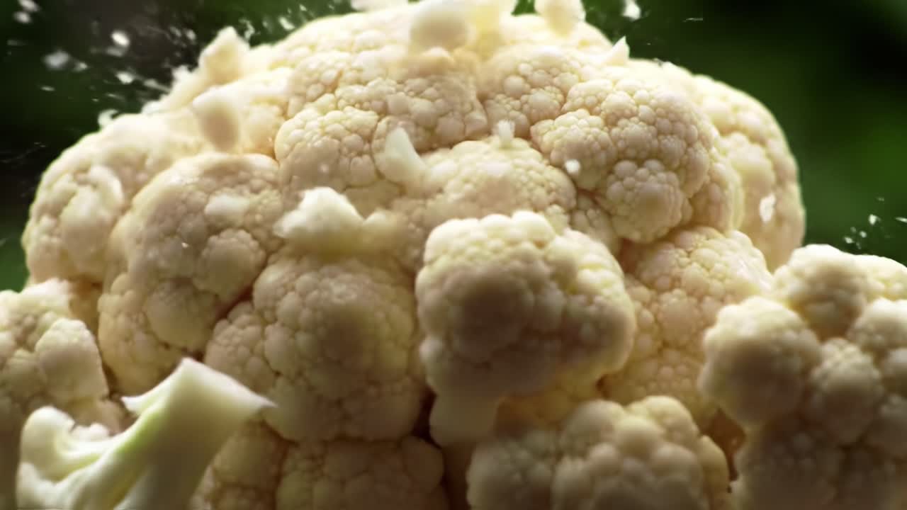 Captivating Close-Up of Cauliflower: A Journey from Whole Vegetable to Intricate Cuts, Showcasing Its Natural Texture and Unique Appearance in Stunning Detail