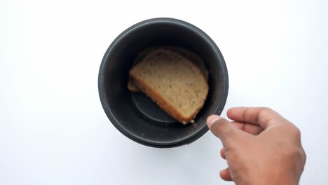toasting bread in a rice cooker