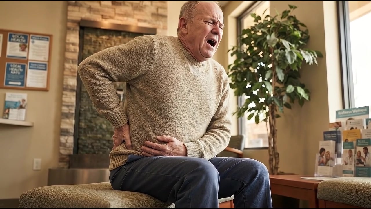 Office manager showing signs of migraine during work hours